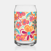 1960s 1970s Groovy Colorful Flower Power  ガラス缶 (左)