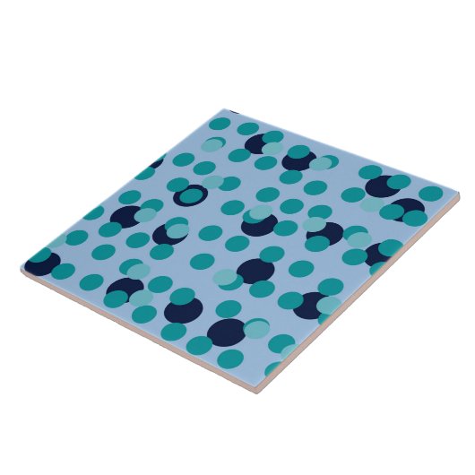 1960s-70s Pop Geometric Mid-Century Teal Bubbles タイル (側面)
