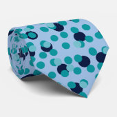 1960s-70s Pop Geometric Mid-Century Teal Bubbles ネクタイ (ロール)