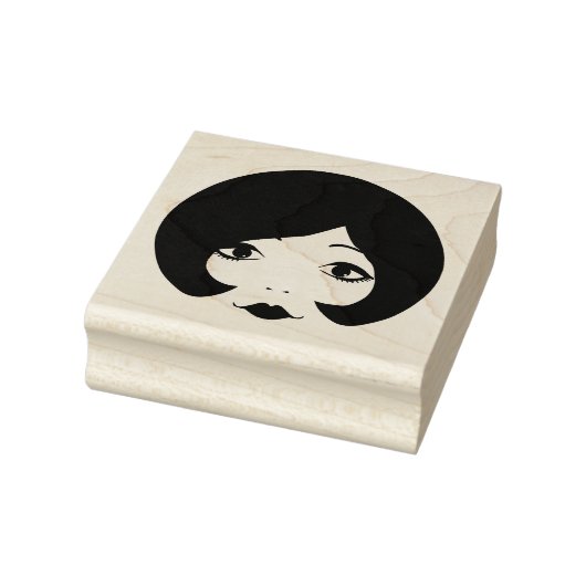 1960s cartoon womans face makeup beauty art  ラバースタンプ (スタンプ)