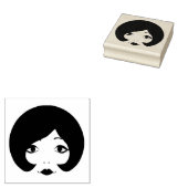 1960s cartoon womans face makeup beauty art  ラバースタンプ (押印)