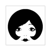 1960s cartoon womans face makeup beauty art  ラバースタンプ (インプリント)