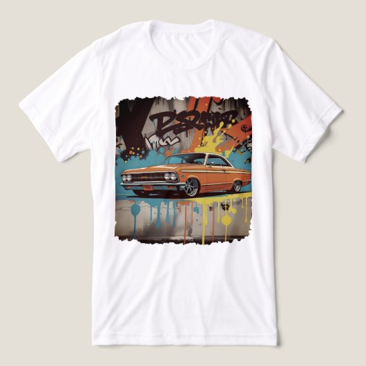 1960s Lowrider in Graffiti Fire Wall Art Style トライブレンドＴシャツ (デザイン正面)