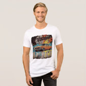 1960s Lowrider in Graffiti Fire Wall Art Style トライブレンドＴシャツ (正面全面)