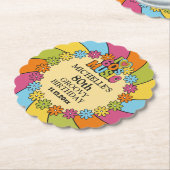 1960s Music Party 80th Groovy Retro Birthday Theme ペーパーコースター (アングル)