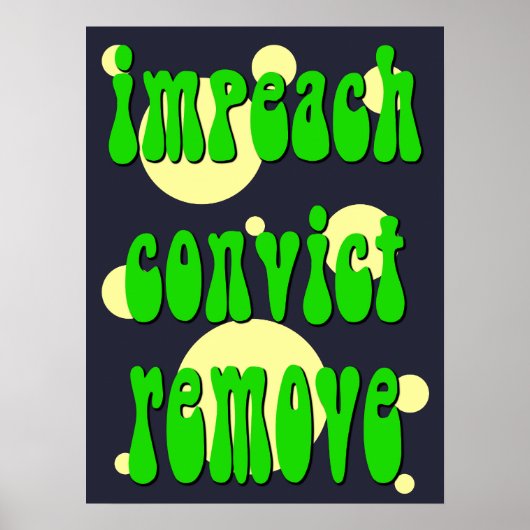 1960's Style Impeach Convict Remove ポスター (正面)