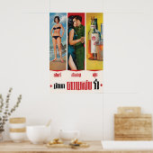 1960s Thai Army Anti-Gossip Poster Women ポスター (キッチン)