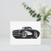 1961コルベット黒い車 ポストカード (スタンド正面)