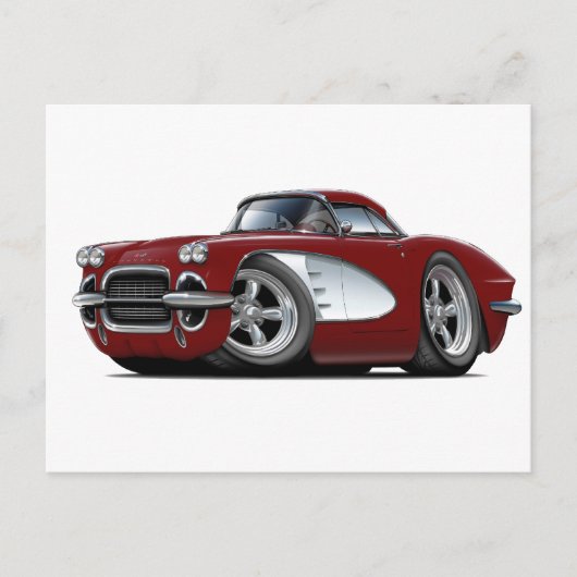 1961コルベット・マルーン車 ポストカード (正面)