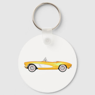 1961コルベットC1：黄仕上げ： キーホルダー