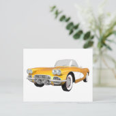 1961コルベットC1:黄仕上げ: ポストカード (スタンド正面)