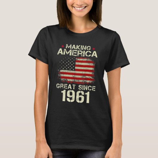 1961年から素晴らしアメリカにヴィンテージ贈り物62nd tシャツ (正面)
