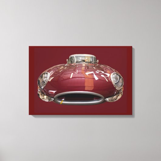 1961年のクラシックジャガーE型 キャンバスプリント (正面)