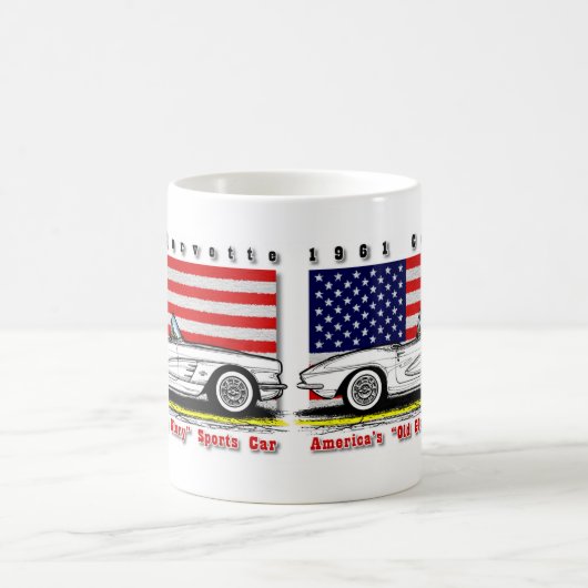1961年のコルベットのコーヒー・マグ コーヒーマグカップ (中央)
