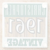 1961年の名前のヴィンテージガラスコースター ガラスコースター (裏面)