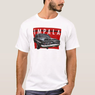 1961年のChevyのインパラの泡上の背面図 Tシャツ