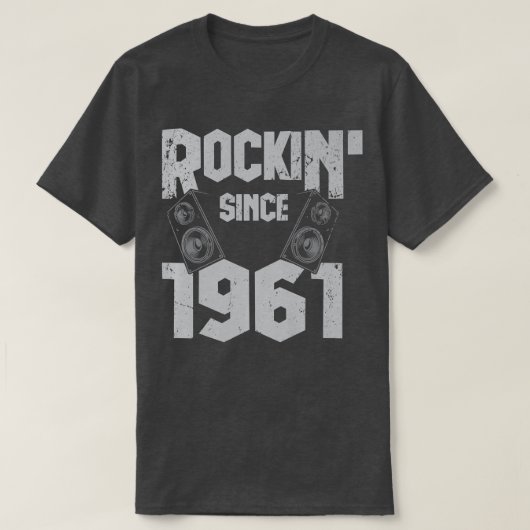1961年以来ロックンロックヴィンテージファン61th Bir Tシャツ (デザイン正面)
