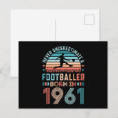 1961年生まれのサッカー選手 60歳誕生日プレゼント ポストカード (正面/裏面)