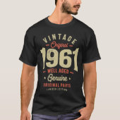 1961年生まれ1961年のレトロ誕生日 Tシャツ (正面)
