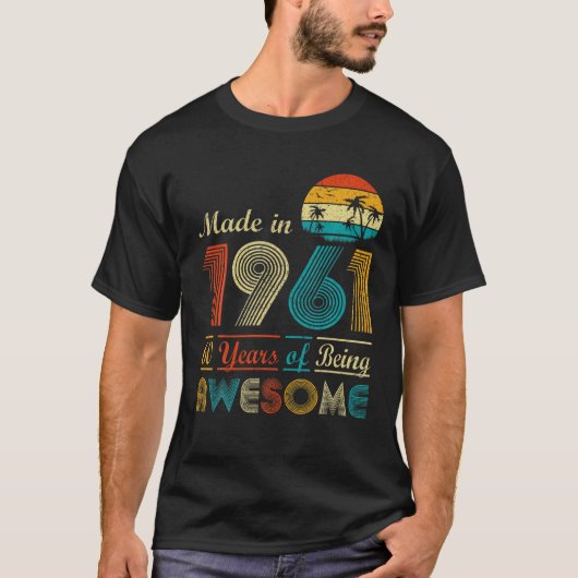 1961年製ヴィンテージレトロ60歳60誕生 Tシャツ (正面)