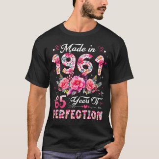 1961年製 65歳の誕生日お祝いフラワー Tシャツ