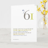 1961年誕生日おもしろい事実 カード (黄色い花)