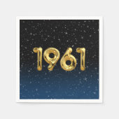 1961年誕生日風船ナプキン スタンダードカクテルナプキン (正面)