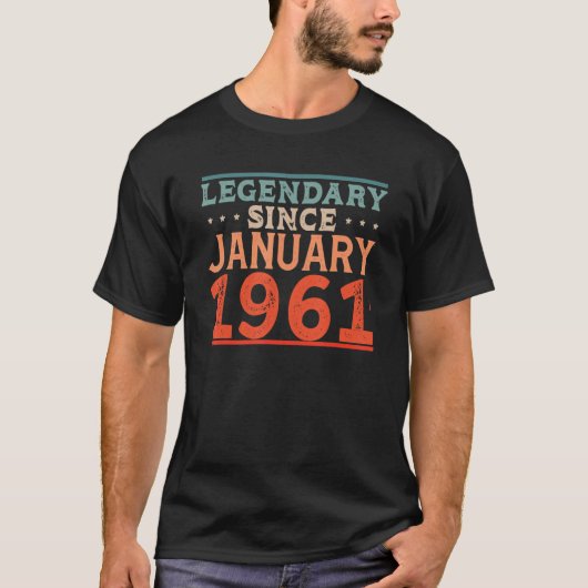 1961年1月以来の伝説的レトロ60s誕生日Pa Tシャツ (正面)