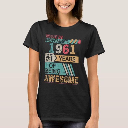 1961年11月に製造されたハッピーバースデー61年 Tシャツ (正面)