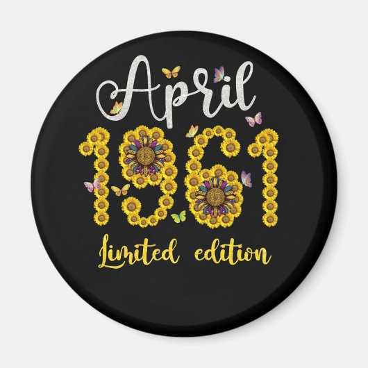 1961年4月、旧ひまわり61誕生日 マグネット (正面)