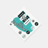 1961年60誕生日中世紀モダン スタンダードカクテルナプキン (角)