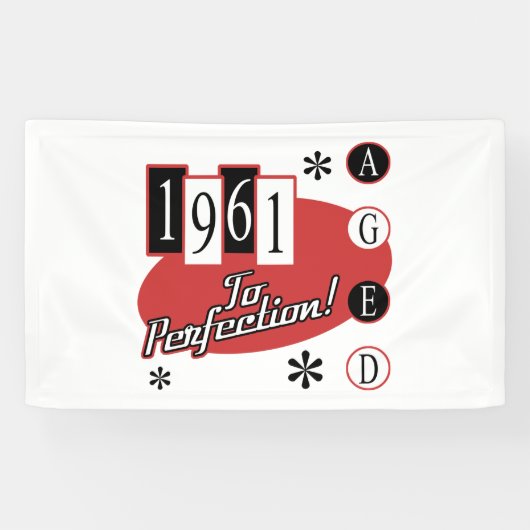 1961年60誕生日中世紀モダン 横断幕 (横)