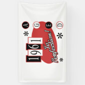 1961年60誕生日中世紀モダン 横断幕 (縦)