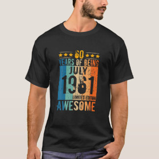 1961年7月の60年の男性の女性のヴィンテージの生まれ Tシャツ