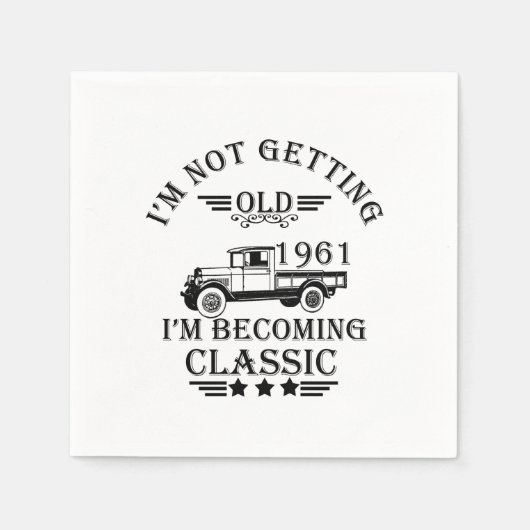 1961生まれ年のヴィンテージ生誕生月贈り物 スタンダードカクテルナプキン (正面)