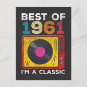 1961生まれ ヴィンテージ 60歳の誕生日 ビニール クラシック ミュージック ポストカード (正面)