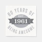 1961 60おもしろい誕生日素晴らし スタンダードカクテルナプキン (正面)