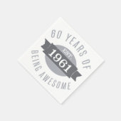 1961 60おもしろい誕生日素晴らし スタンダードカクテルナプキン (角)