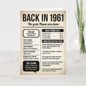 1961 Back in the Day, 65th Birthday Card カード (正面)