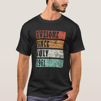 1961 Born In July Retro Idea Tシャツ