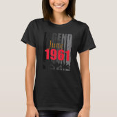 1961 Born In June Birth Saying Tシャツ (正面)
