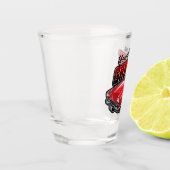 1961 C1赤パーソナライズされたスポーツカークラシックガレージ ショットグラス (左)