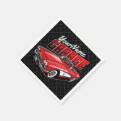 1961 C1赤パーソナライズされたスポーツカークラシックガレージ スタンダードカクテルナプキン (角)