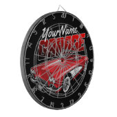 1961 C1赤パーソナライズされたスポーツカークラシックガレージ ダーツボード (正面左)