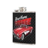 1961 C1赤パーソナライズされたスポーツカークラシックガレージ フラスク (左)