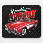 1961 C1赤パーソナライズされたスポーツカークラシックガレージ マウスパッド (正面)