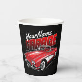 1961 C1赤パーソナライズされたスポーツカークラシックガレージ 紙コップ (正面)