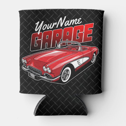 1961 C1赤パーソナライズされたスポーツカークラシックガレージ 缶クーラー (正面)