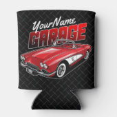 1961 C1赤パーソナライズされたスポーツカークラシックガレージ 缶クーラー (裏面)