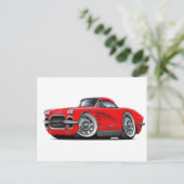1962コルベット赤い車 ポストカード (スタンド正面)